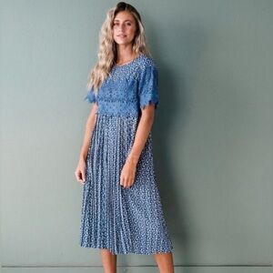 Boho Blue Midi Dress